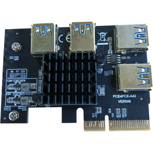 PCIe 1 To 4 Riser Card For Ethereum Bitcoin Mining PCE4PCE-A2