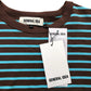 General Idea Striped T-Shirt M Cropped Casual Brown & Blue Cotton Short Sleeve