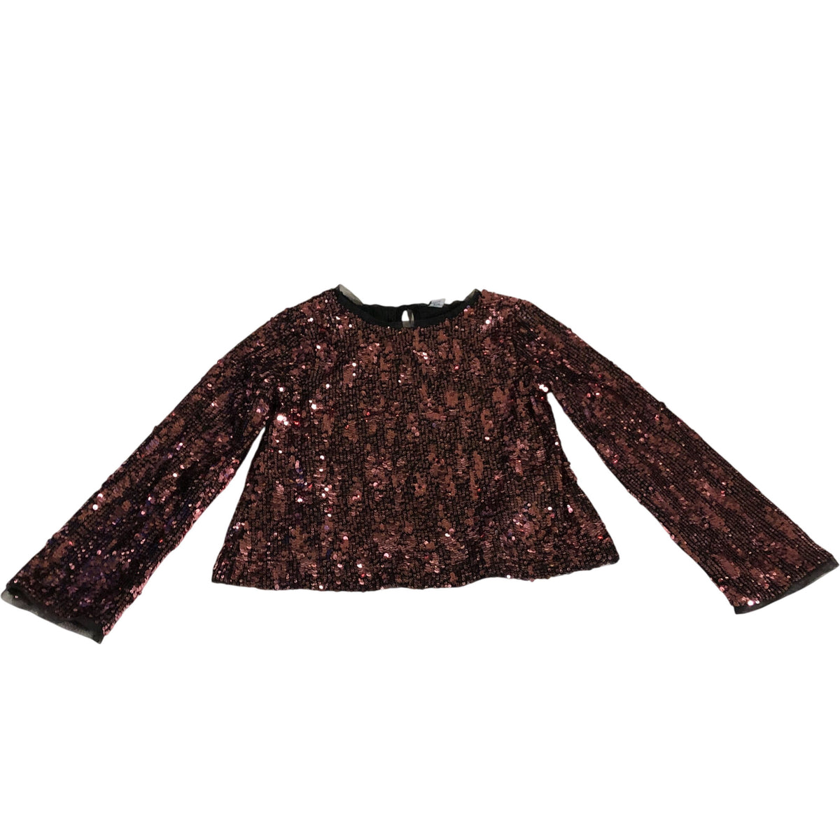 Girls Glitter Sequin Top Size 9 Years Long Sleeve Party Wear
