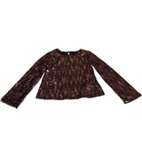 Girls Glitter Sequin Top Size 9 Years Long Sleeve Party Wear