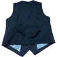 Waistcoat Size 38 Men's Navy Blue Linen Blend Formal Occasion