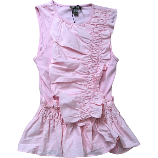 River Island Summer Top XS Women's Pink Ruffled Cotton Blend Tank