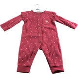 Mini Cuddles Baby Onesie 3-6 Months Girls Pink Heart Print Soft Cotton Pyjama