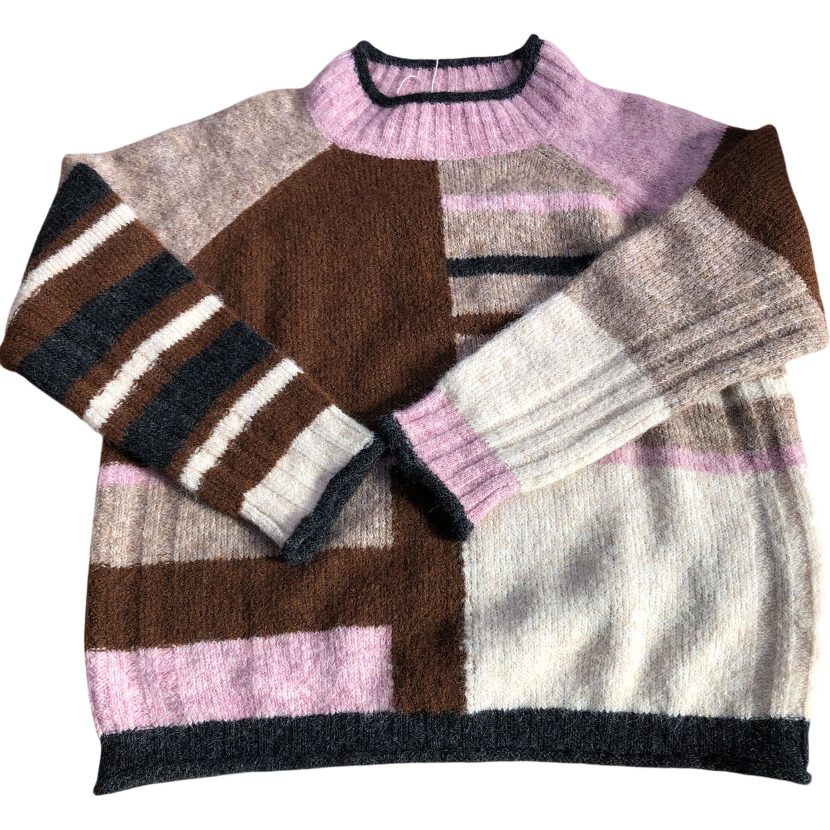 Colourful Block Pattern Sweater Women's Size UK14