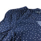 Crew Clothing Company Women's Size 10 Navy Polka Dot Blouse Long Sleeve Top