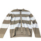 River Island Striped Cardigan Size Medium Men’s Cotton Blend Button Up Khaki