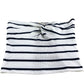 River Island UK16 Women's Striped Knotted Strapless Ribbed Top White Navy