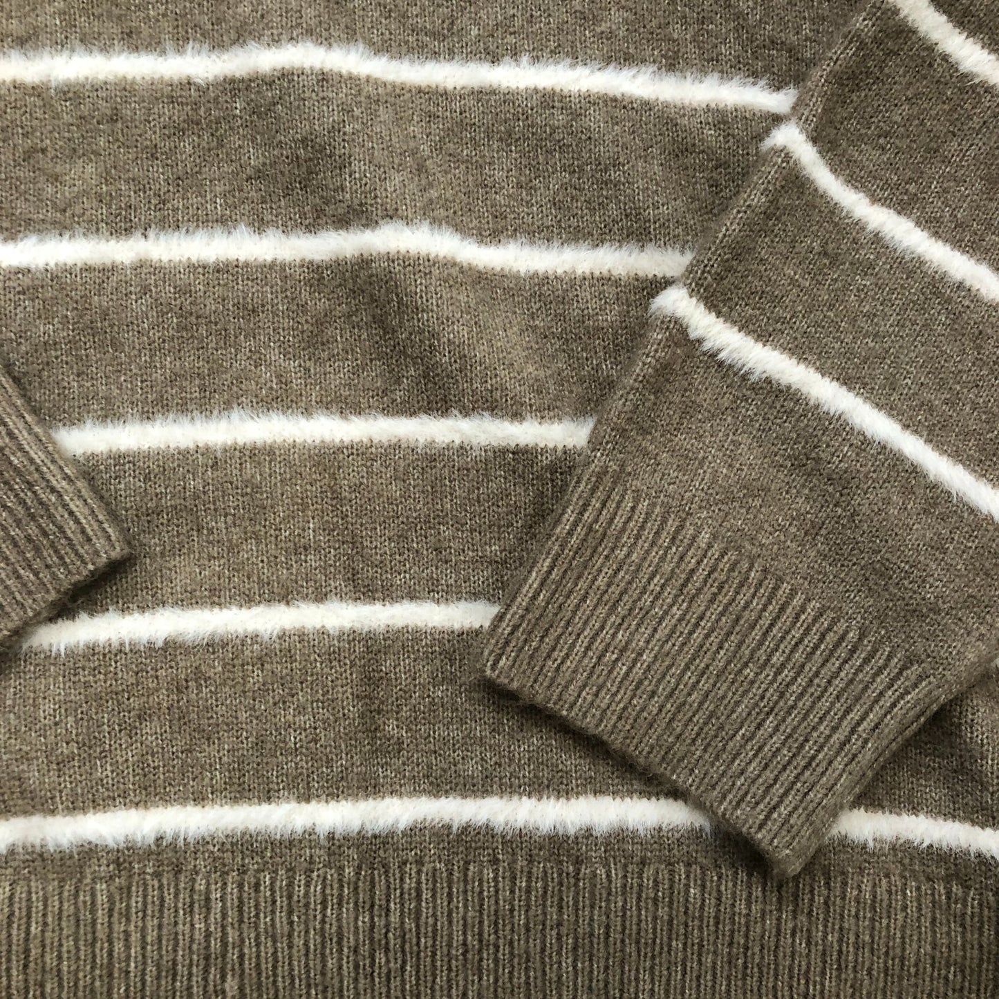 River Island M Beige Wool Blend Stripe Knit Sweater New With Tags