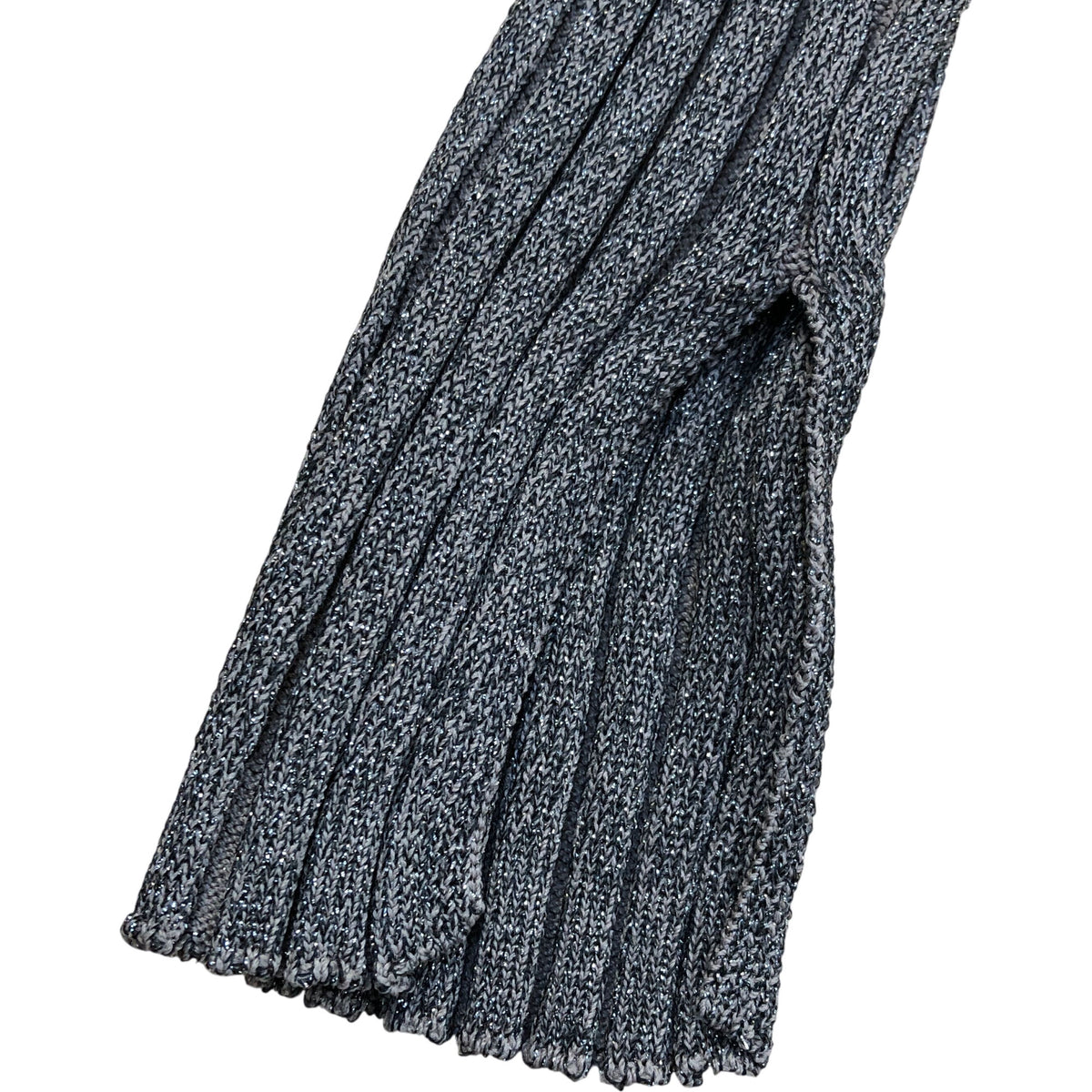 River Island Long Sleeve Fitted Grey Glitter Top Tassel Detail