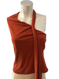 River Island Dark Tropics Halter Neck Top UKM Women's Orange/Red Modal Blend