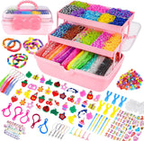 SANLEBI DIY Loom Band Kit 32 Bright Colors 15000 Pieces Craft Set For Kids