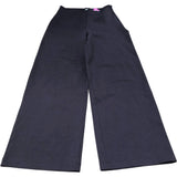 Wide Leg Trousers UK 8 Women's Brown Cotton Blend Stretchy Style