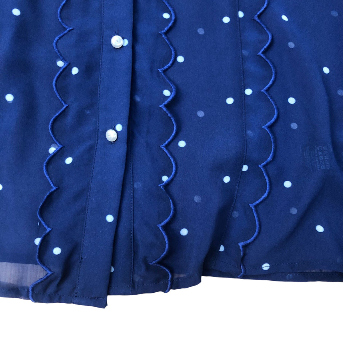 River Island Navy Blue Spot Blouse Size 8