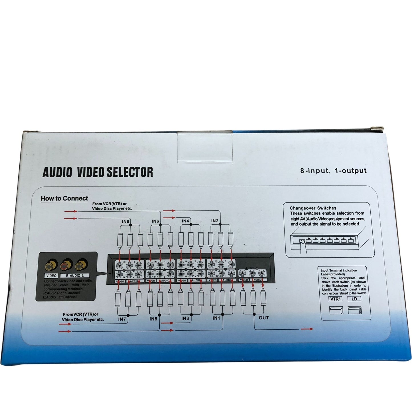 Audio Video Selector Switch 8 Input 1 Output VSW81 Signal Selector
