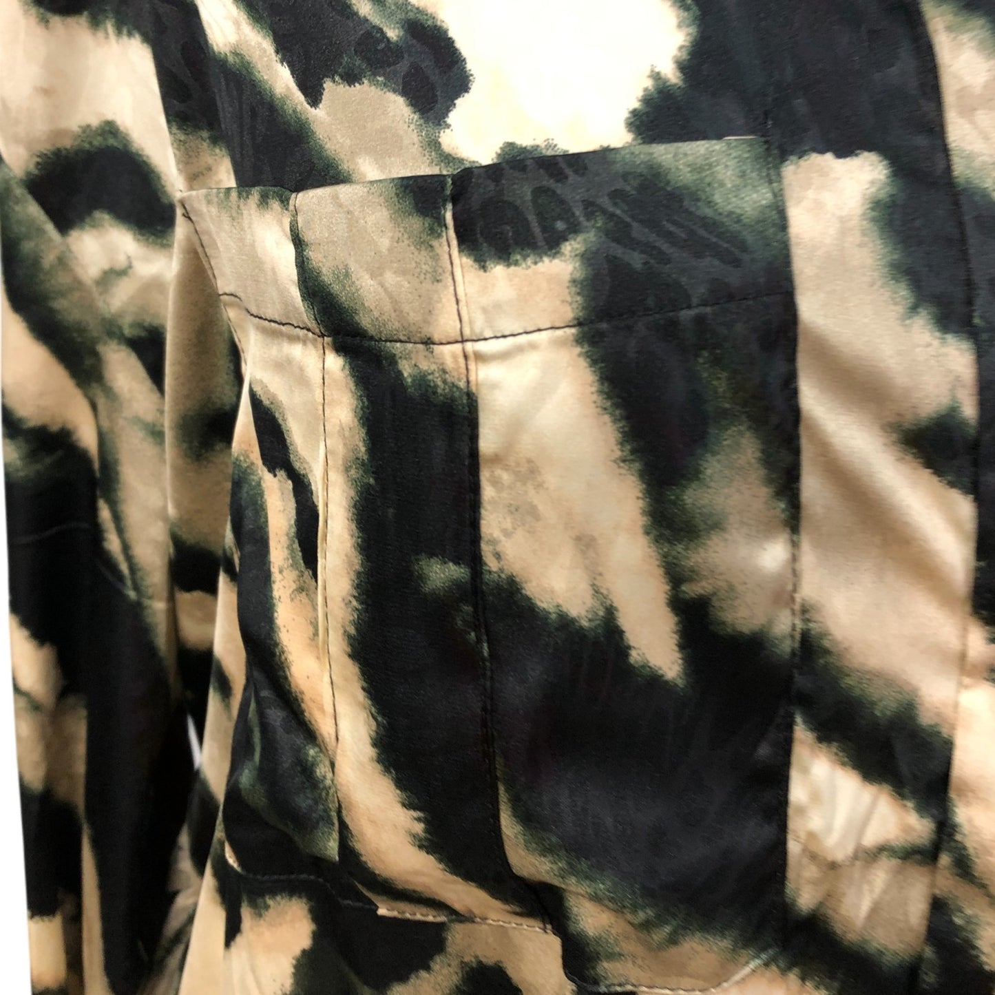 River Island Women's Cream Shirt Dress UK12 Animal Print Long Sleeve Style