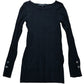 River Island Women's Black Ribbed Long Sleeve Top With Button Detail Size 6