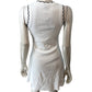 River Island Women's White Dress UK8 Scalloped Edges Sleeveless Ribbed