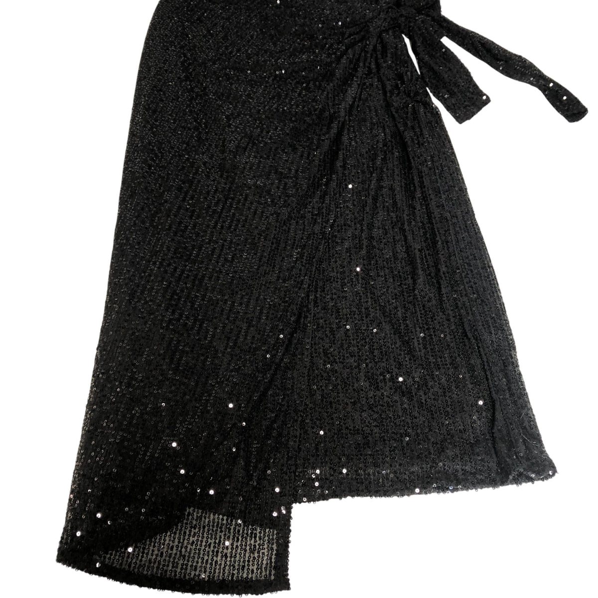 Lovedrobe Black Sequin Wrap Skirt Women's Sparkly Party Wear UK12