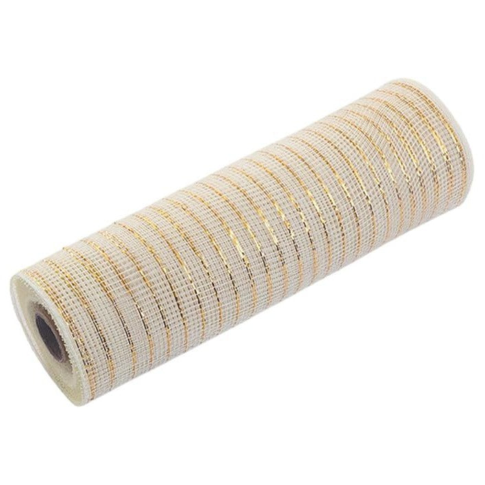 New Craft Ribbon Roll Gold Glitter Mesh for Christmas Trees and Crafts