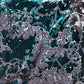 Velvet Tunic Dress UK6 Women's Teal Floral Pattern Long Sleeve