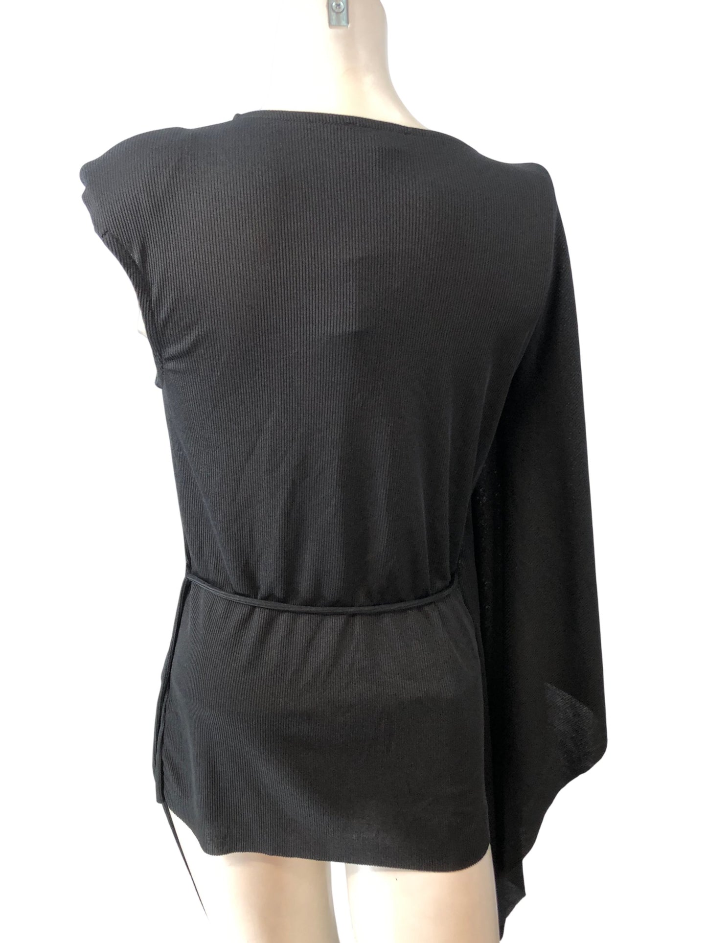 River Island Black Ribbed Top Size S Women's Stylish Loose Fit Casual Wear