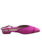 Branded Pink Slingback Flats UK5 Women's Pointed Toe Ruffle Detail Shoes