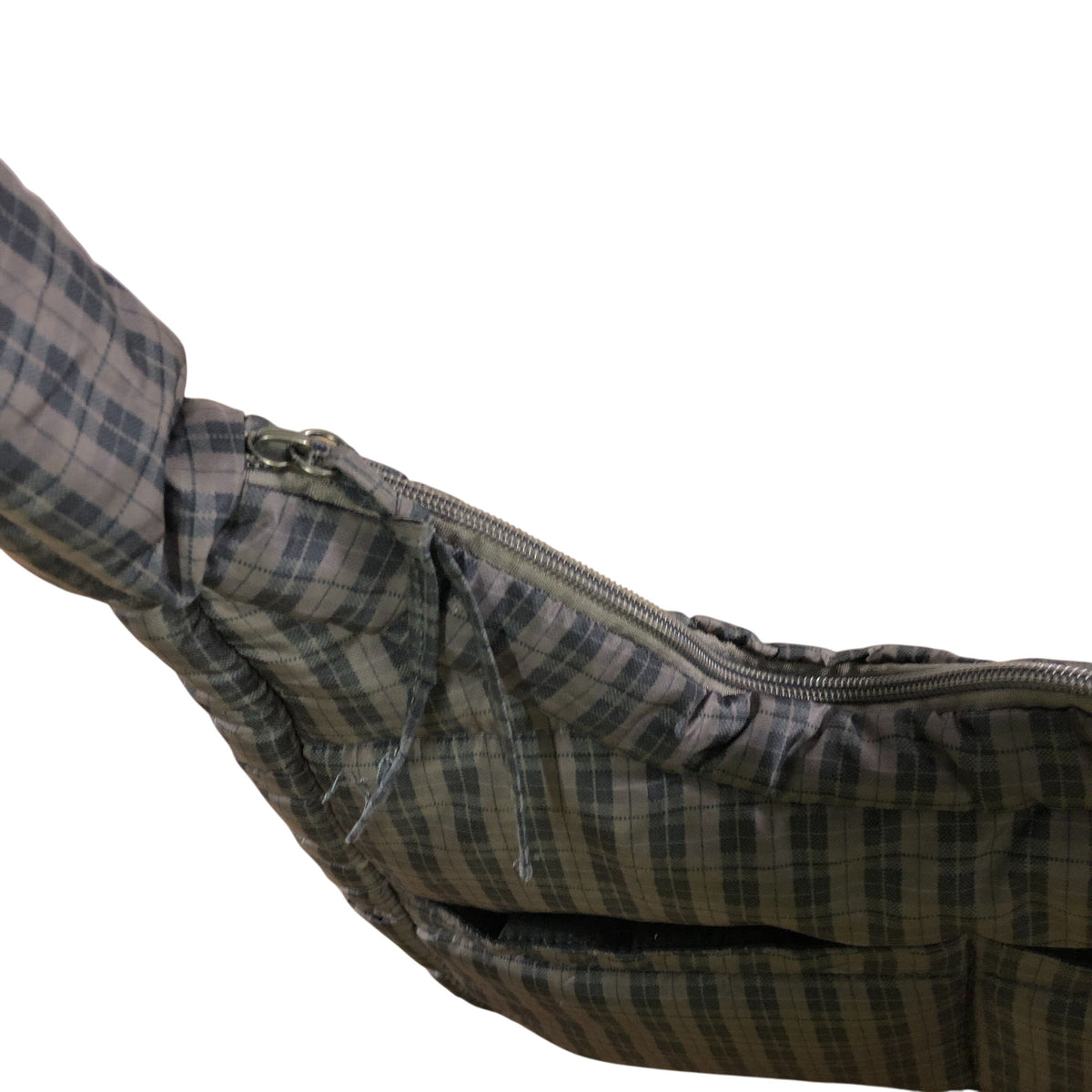 Padded Checked Shoulder Bag Grey Women's