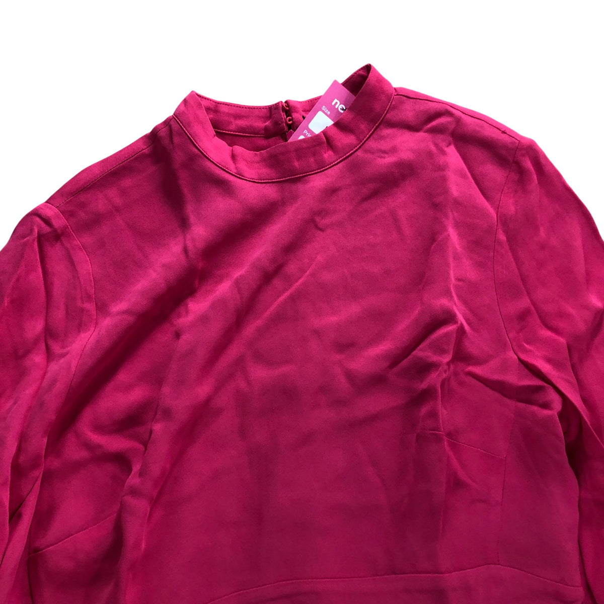Long Sleeve Maxi Dress Women's Bright Pink Viscose Rayon
