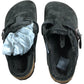 Birkenstock Boston VL Shearling UK7.5 Women's Suede Open Back Slippers Grey