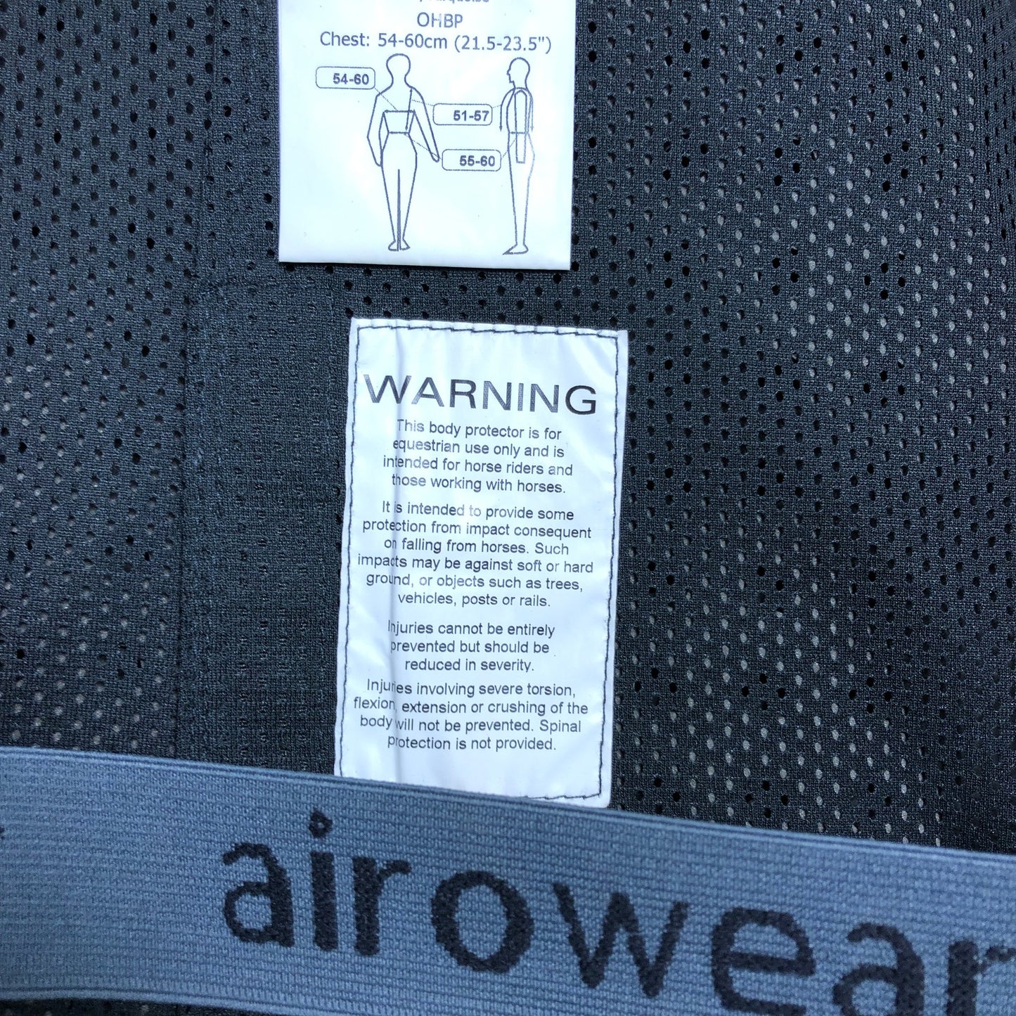 Airowear Equestrian Body Protection Y2 Short Black Turquoise Level 3 Safety Vest