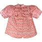 Orange Printed Cut Out Tie Blouse Size XL