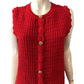 River Island Red Sleeveless Dress Size UK14-16 Women's Knitted Button Front