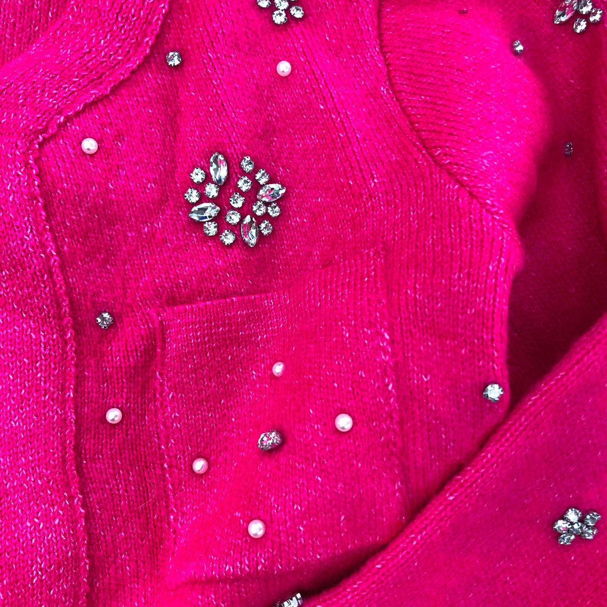 River Island Pink Cardigan Women's Beaded Style Short Sleeve Fashion