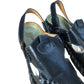 Black Leather Sandals Unisex Open Toe Adjustable Strap UK10.5