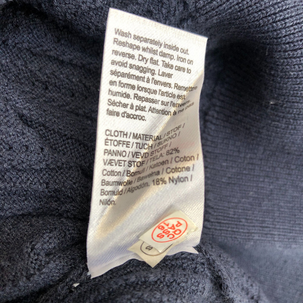 River Island Long Sleeve Polo Navy Size S