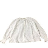 White Cotton Top Women's Button Front Long Sleeve Blouse UK12