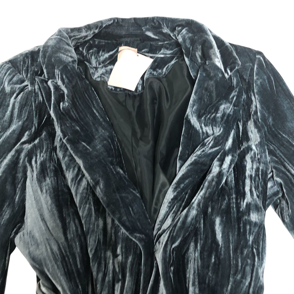 Wrap Coat Size 18 Women's Velour Dark Teal Long Sleeve Tie Belt