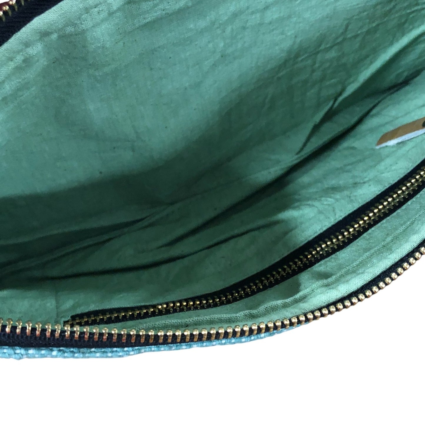 Decorative Clutch Bag Green Pattern Women Zippered Pouch Elegant Accessory
