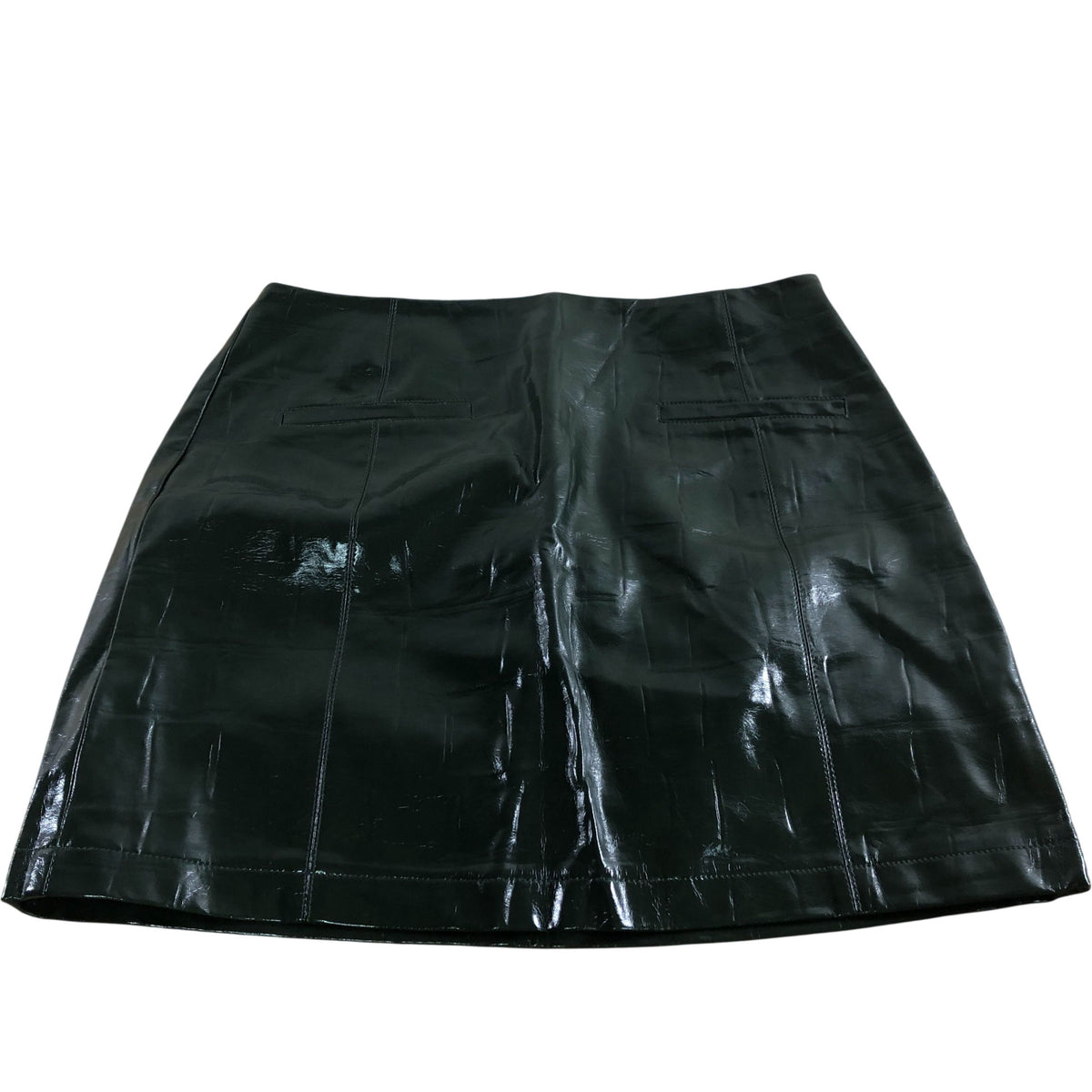 River Island Green Faux Leather Skirt UK10 Women's Pencil