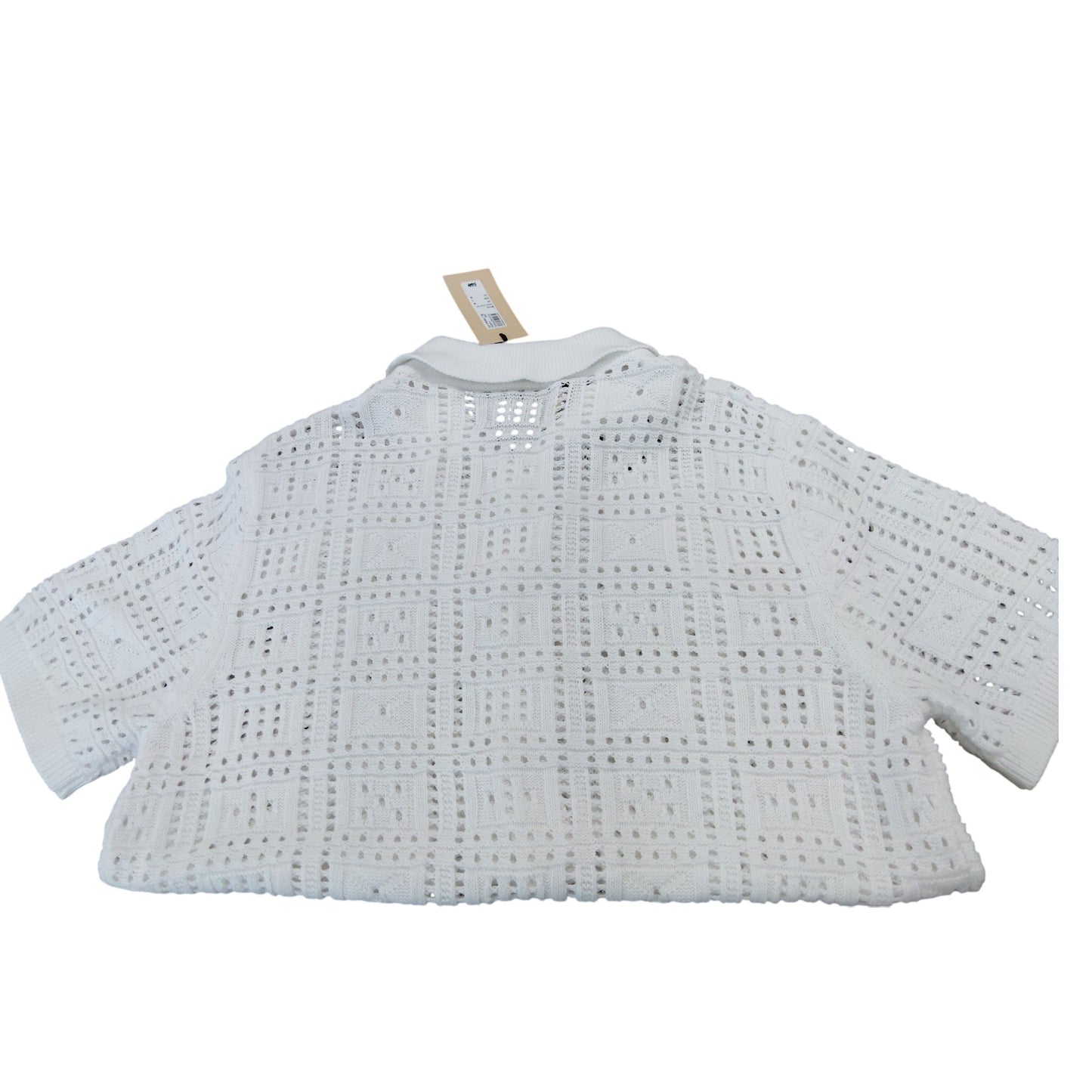 River Island White Short Sleeve Smart Shirt UK M Men's Knit Casual Wear