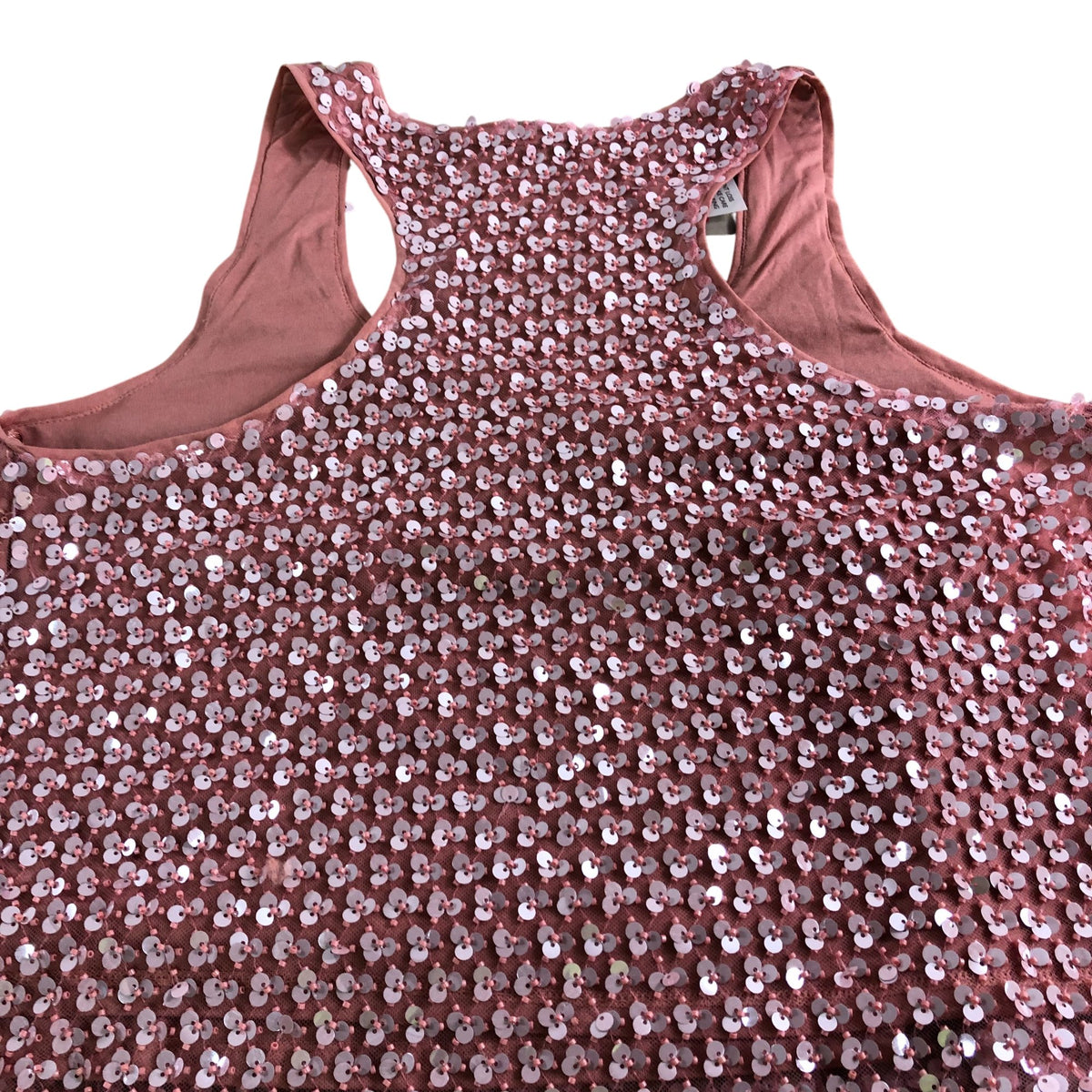 River Island Women's Sequin Top Blush Pink Sleeveless Party Wear Size 10