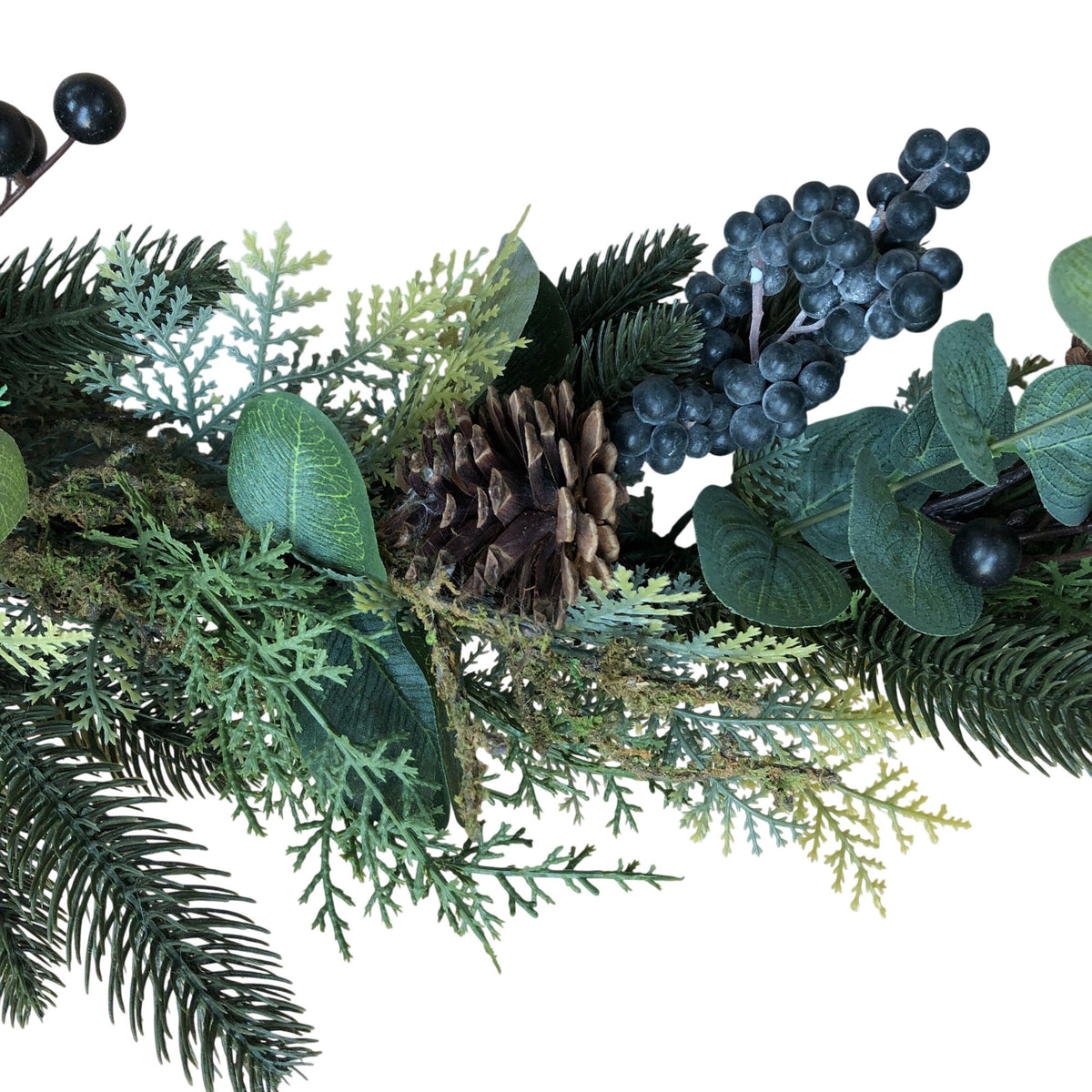 Greenery Garland Artificial Décor With Pine Cones And Berries 5FT