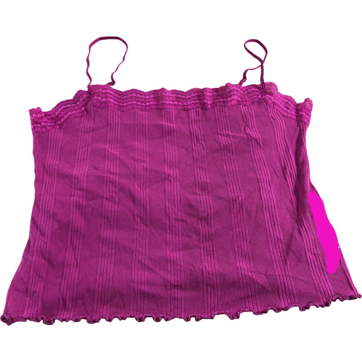 Camisole Top Size UK16 Women's Fuschia Sleeveless Stretch Cotton