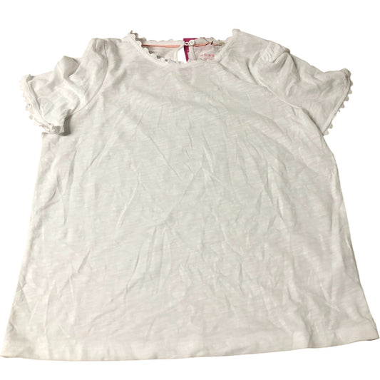 Girl's White Frill Short Sleeve Top Cotton Casual Wear UK12