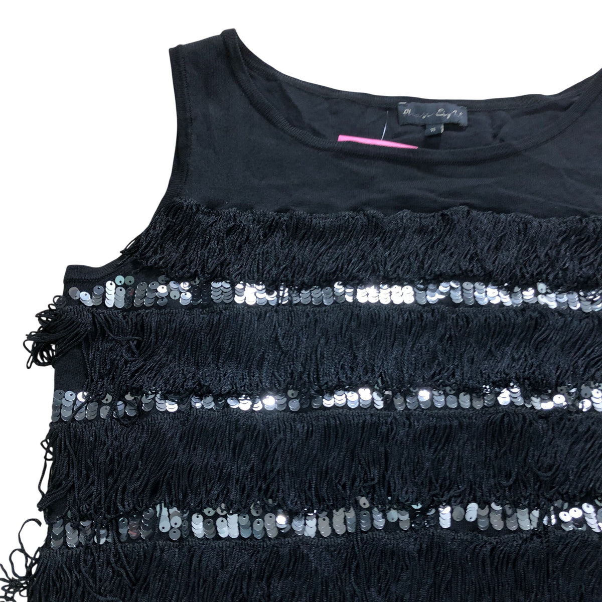 UK12 Women's Black Sequin Fringe Dress Party Wear