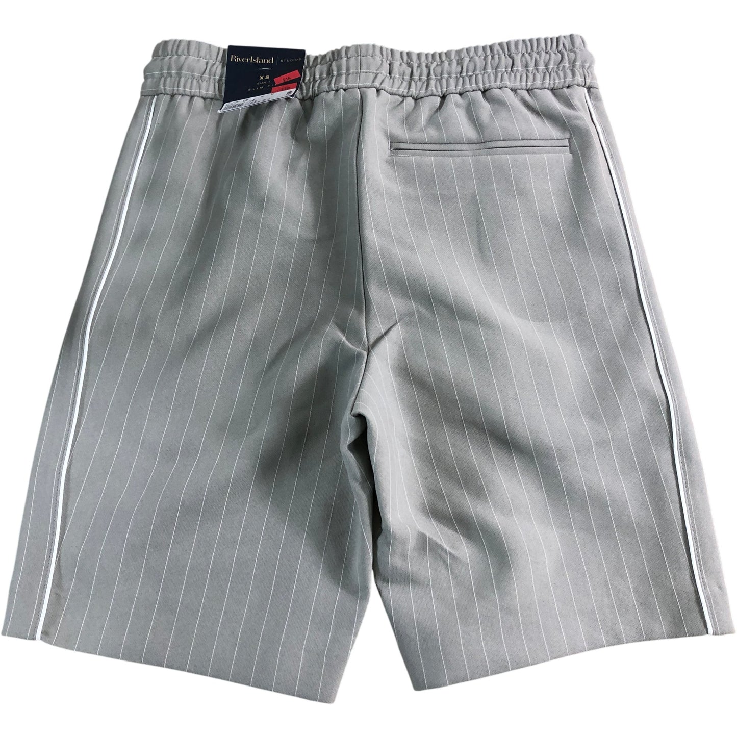 River Island Slim Fit Active Shorts XS Men's Grey Pinstripe Lightweight