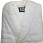 Mens Classic Shawl Robe One Size Cotton Terry Cloth Bathrobe Hotel Spa White