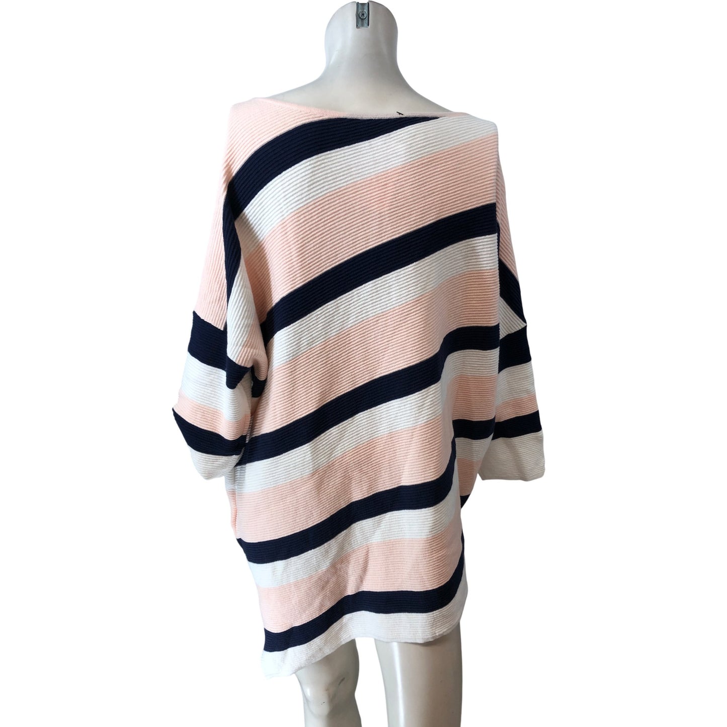 Striped Oversized Jumper Dress UK XL Women's Casual Soft Cotton Blend