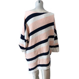 Striped Oversized Jumper Dress UK XL Women's Casual Soft Cotton Blend