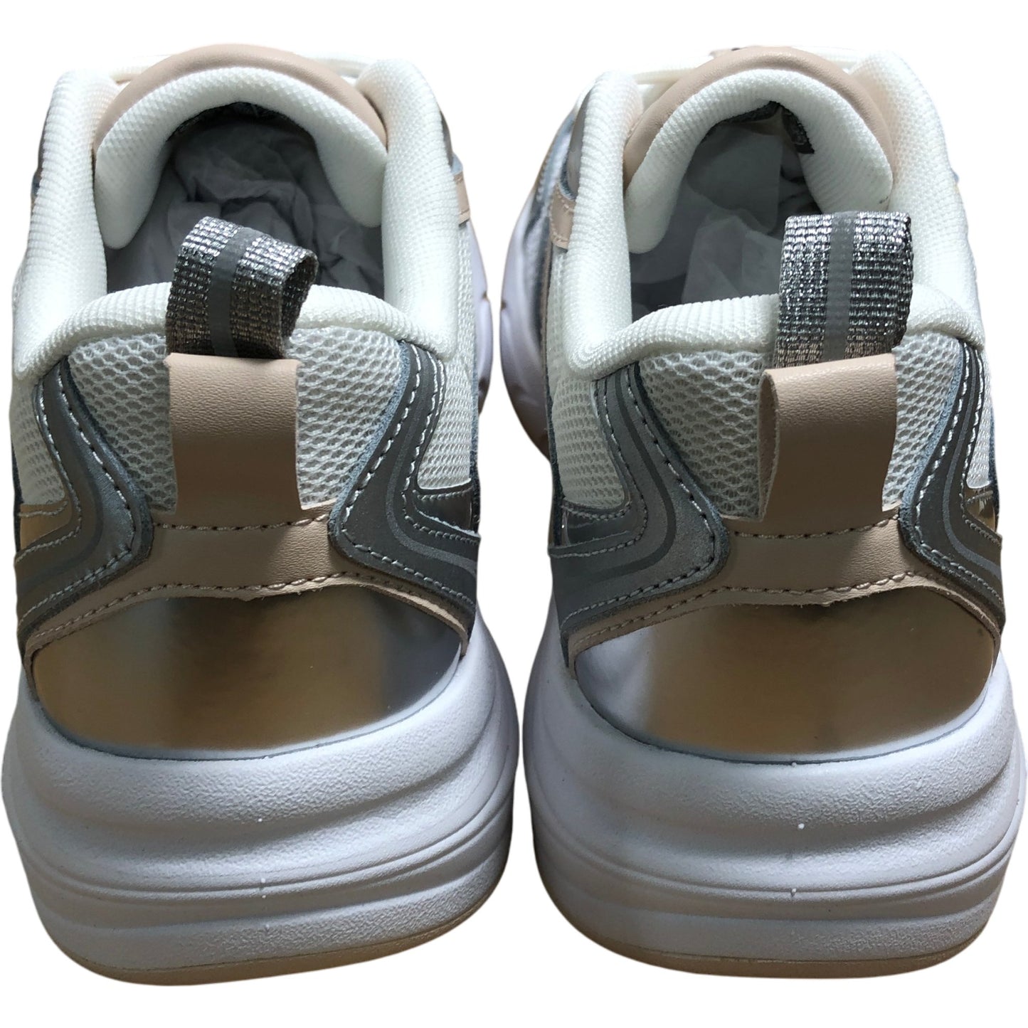 Calvin Klein Jeans Retro Tennis Low Trainers UK3.5 Women's Sneakers Silver